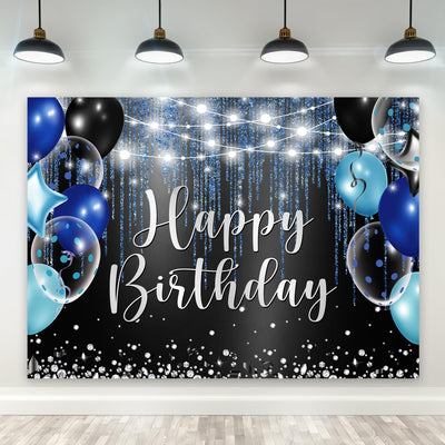 Riyidecor Royal Navy Blue Silver Happy Birthday Backdrop Party Decorations for Men Boys 7Wx5H Feet Polyester Fabric Balloon Diamond Sparkle Bday Photography Background Decor Banner Studio Photo Shoot - Backdrop BlissRiyidecor Royal Navy Blue Silver Happy Birthday Backdrop Party Decorations for Men Boys 7Wx5H Feet Polyester Fabric Balloon Diamond Sparkle Bday Photography Background Decor Banner Studio Photo Shoot