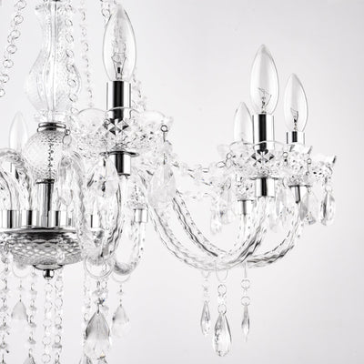 PAPAYA Modern Chrome Beaded Hanging Chandelier Shades (W8.7 x H13), Beads Pendant Shade with Acrylic Crystal, Ceiling Chandelier Beaded Lampshade for Wedding Party Event Home Decoration Backdrop Bliss