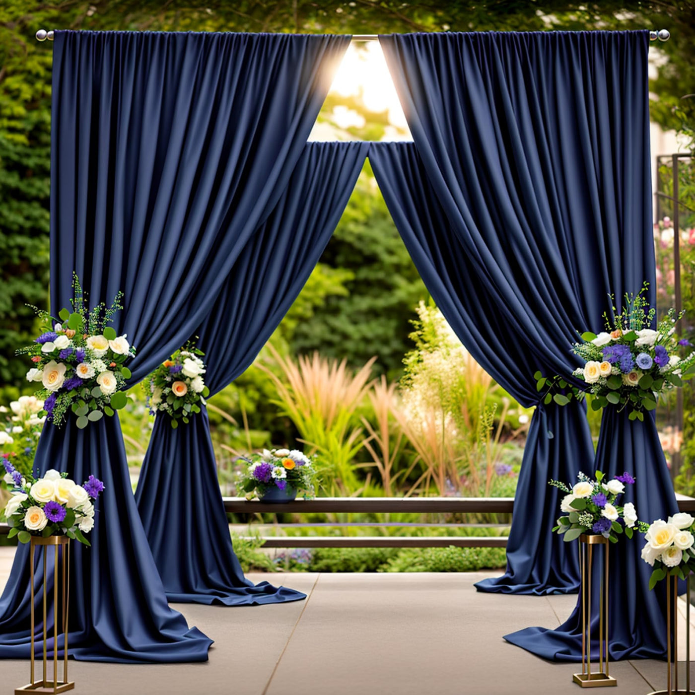 50 ft x 10 ft Wrinkle Free White Backdrop Curtain for Wedding Parties, Polyester Photo Backdrop Drapes for Baby Shower Birthday Party Backdrop Stand, Bulk Thick Background Curtains, 5x10FT 10 Panels - Backdrop Bliss50 ft x 10 ft Wrinkle Free White Backdrop Curtain for Wedding Parties, Polyester Photo Backdrop Drapes for Baby Shower Birthday Party Backdrop Stand, Bulk Thick Background Curtains, 5x10FT 10 Panels