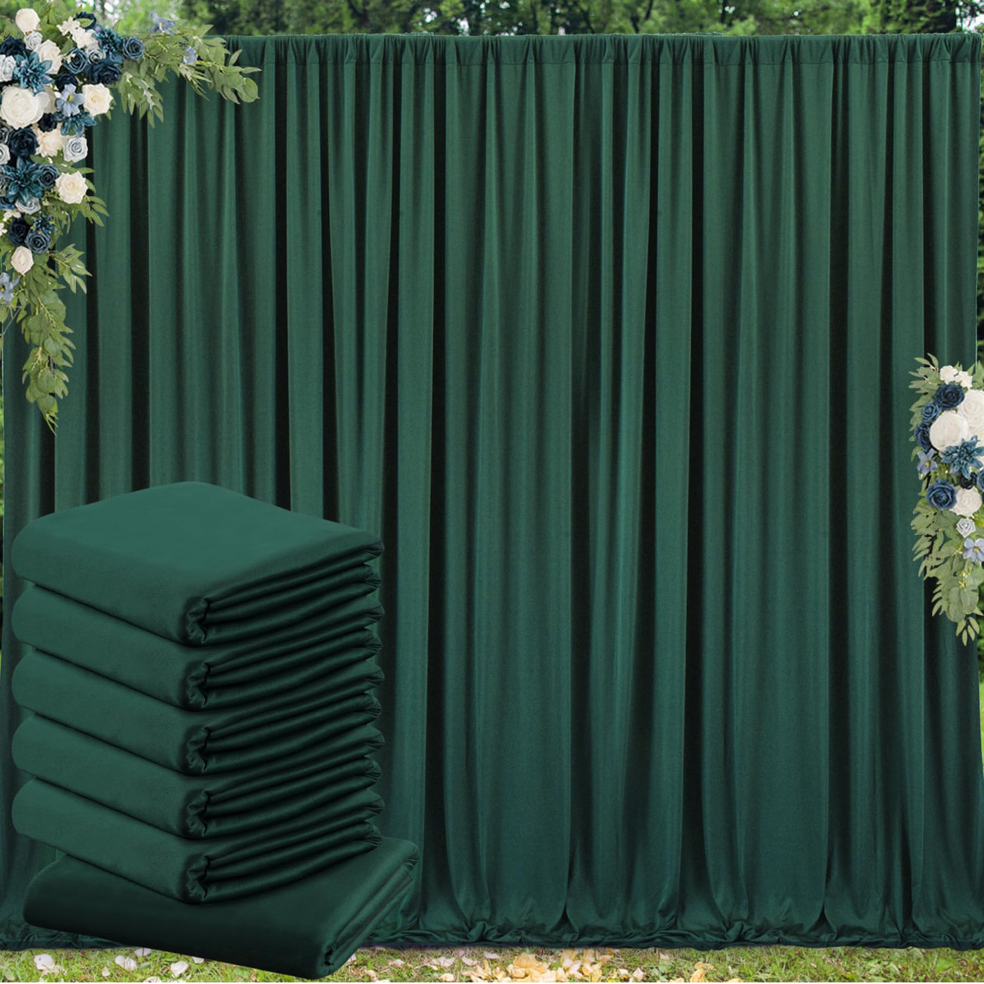 50 ft x 10 ft Wrinkle Free White Backdrop Curtain for Wedding Parties, Polyester Photo Backdrop Drapes for Baby Shower Birthday Party Backdrop Stand, Bulk Thick Background Curtains, 5x10FT 10 Panels - Backdrop Bliss50 ft x 10 ft Wrinkle Free White Backdrop Curtain for Wedding Parties, Polyester Photo Backdrop Drapes for Baby Shower Birthday Party Backdrop Stand, Bulk Thick Background Curtains, 5x10FT 10 Panels
