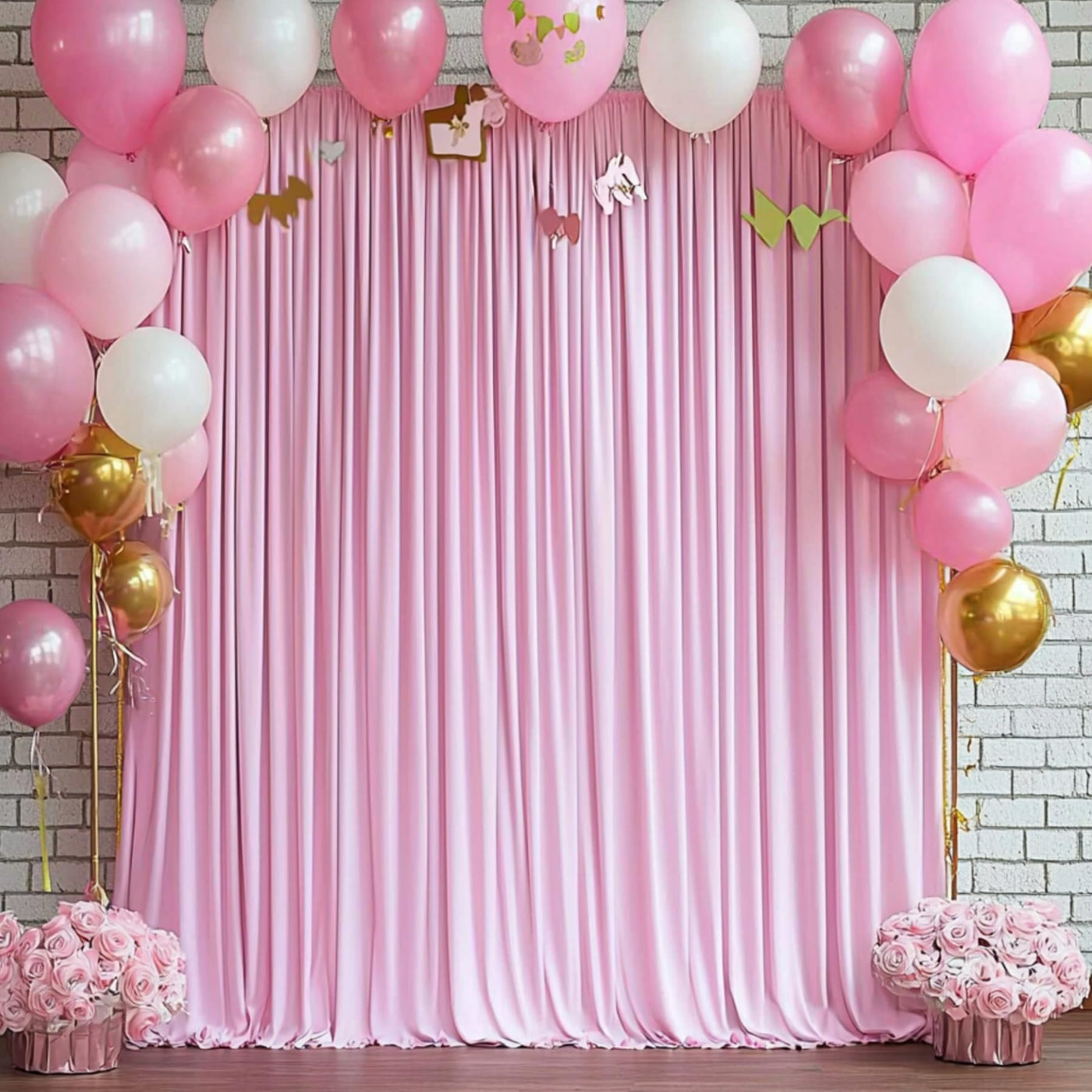 40FTx12FT White Wrinkle - Free Wedding Backdrop Curtain - Silky Washable White Polyester Drapes for Baby Showers, Birthday Parties, Photography, and Wedding Receptions - 8 Panels 5FTx12FT - Backdrop Bliss40FTx12FT White Wrinkle - Free Wedding Backdrop Curtain - Silky Washable White Polyester Drapes for Baby Showers, Birthday Parties, Photography, and Wedding Receptions - 8 Panels 5FTx12FT