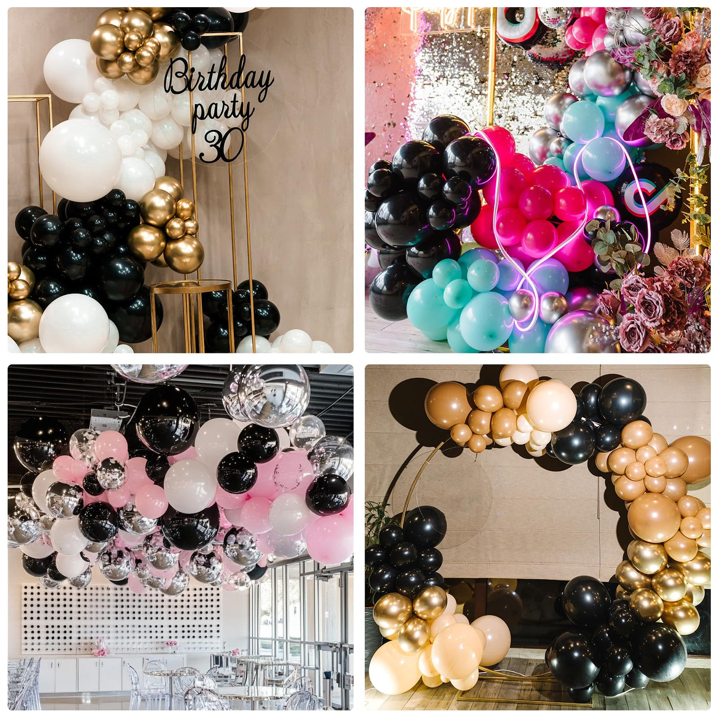 RUBFAC 135pcs Gold Balloons Different Sizes 18 12 10 5 Inch for Garland Arch, Latex Metallic Balloon for Birthday Graduation Party Wedding Decorations Backdrop Bliss