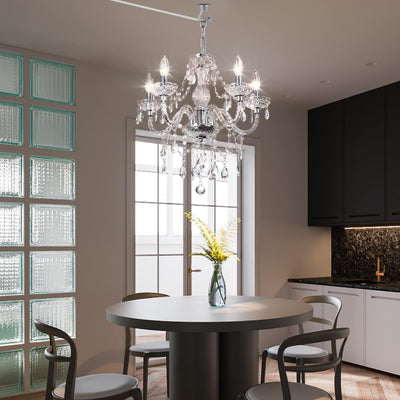 PAPAYA Modern Chrome Beaded Hanging Chandelier Shades (W8.7 x H13), Beads Pendant Shade with Acrylic Crystal, Ceiling Chandelier Beaded Lampshade for Wedding Party Event Home Decoration Backdrop Bliss