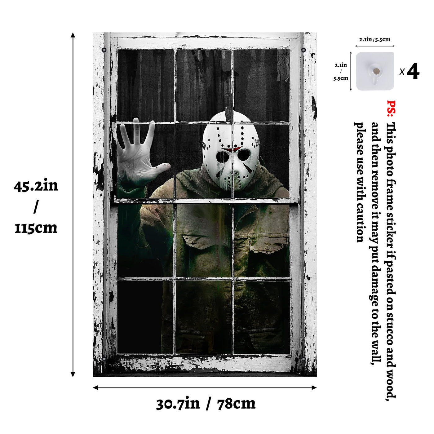 Halloween Horror Curtain Window Cover Decorations Scary Window Door Cover Backdrop Bliss
