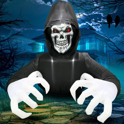 Buheco Inflatable Halloween Decorations Outside Grim Reaper 6FT Giant Scary Blow Up Skeleton Spooky Ghost Outdoor Yard Decor Inflatables Built in LED Lights for Indoor and Lawn Garden Party Holiday Backdrop Bliss