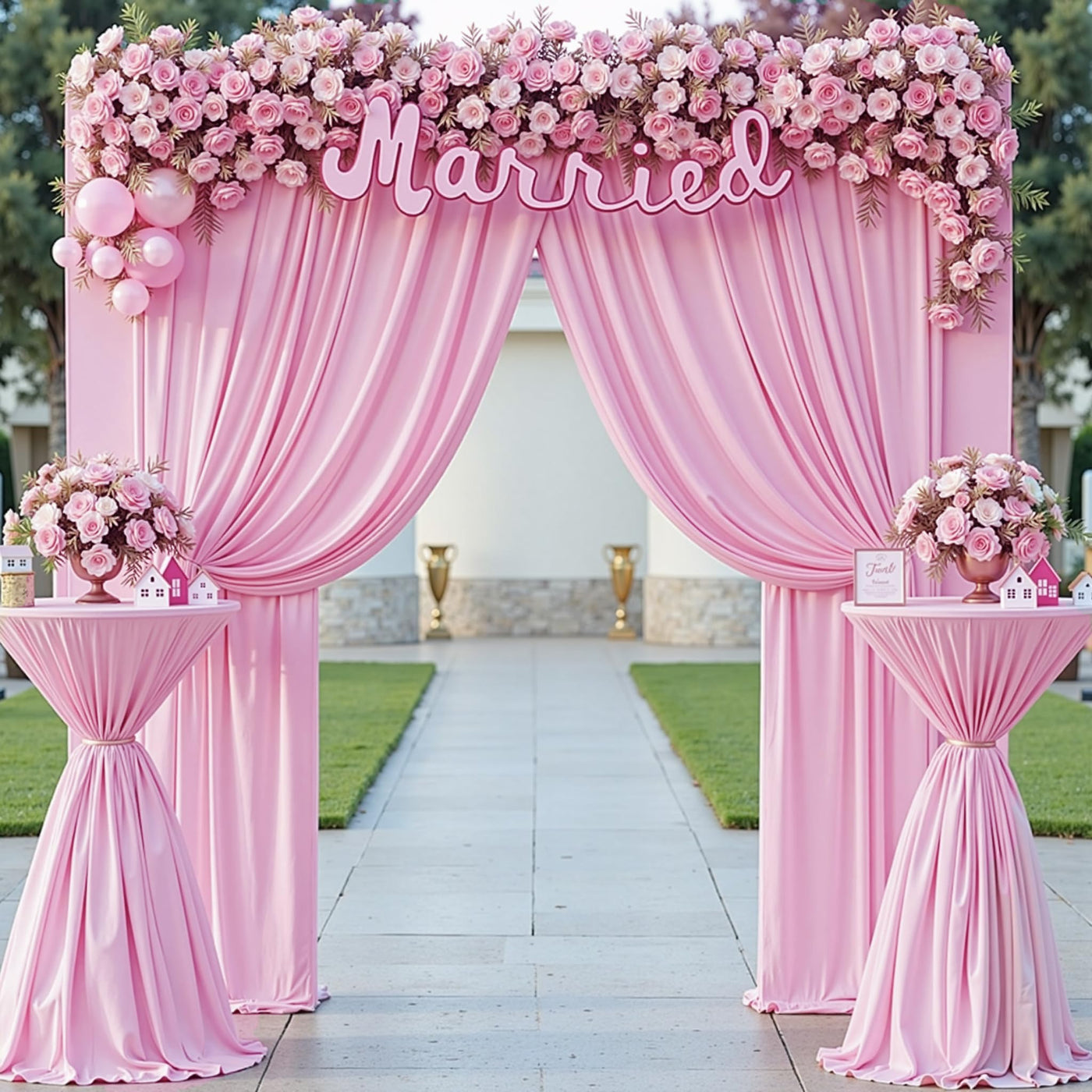 50 ft x 10 ft Wrinkle Free White Backdrop Curtain for Wedding Parties, Polyester Photo Backdrop Drapes for Baby Shower Birthday Party Backdrop Stand, Bulk Thick Background Curtains, 5x10FT 10 Panels - Backdrop Bliss50 ft x 10 ft Wrinkle Free White Backdrop Curtain for Wedding Parties, Polyester Photo Backdrop Drapes for Baby Shower Birthday Party Backdrop Stand, Bulk Thick Background Curtains, 5x10FT 10 Panels