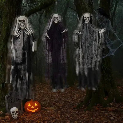 3 Pack Hanging Halloween Skeleton Ghosts Decorations - Backdrop Bliss3 Pack Hanging Halloween Skeleton Ghosts Decorations