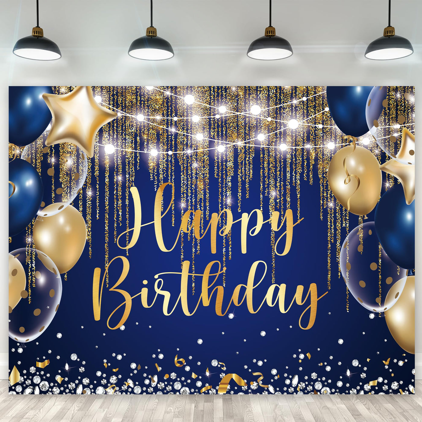 Riyidecor Royal Navy Blue Silver Happy Birthday Backdrop Party Decorations for Men Boys 7Wx5H Feet Polyester Fabric Balloon Diamond Sparkle Bday Photography Background Decor Banner Studio Photo Shoot - Backdrop BlissRiyidecor Royal Navy Blue Silver Happy Birthday Backdrop Party Decorations for Men Boys 7Wx5H Feet Polyester Fabric Balloon Diamond Sparkle Bday Photography Background Decor Banner Studio Photo Shoot