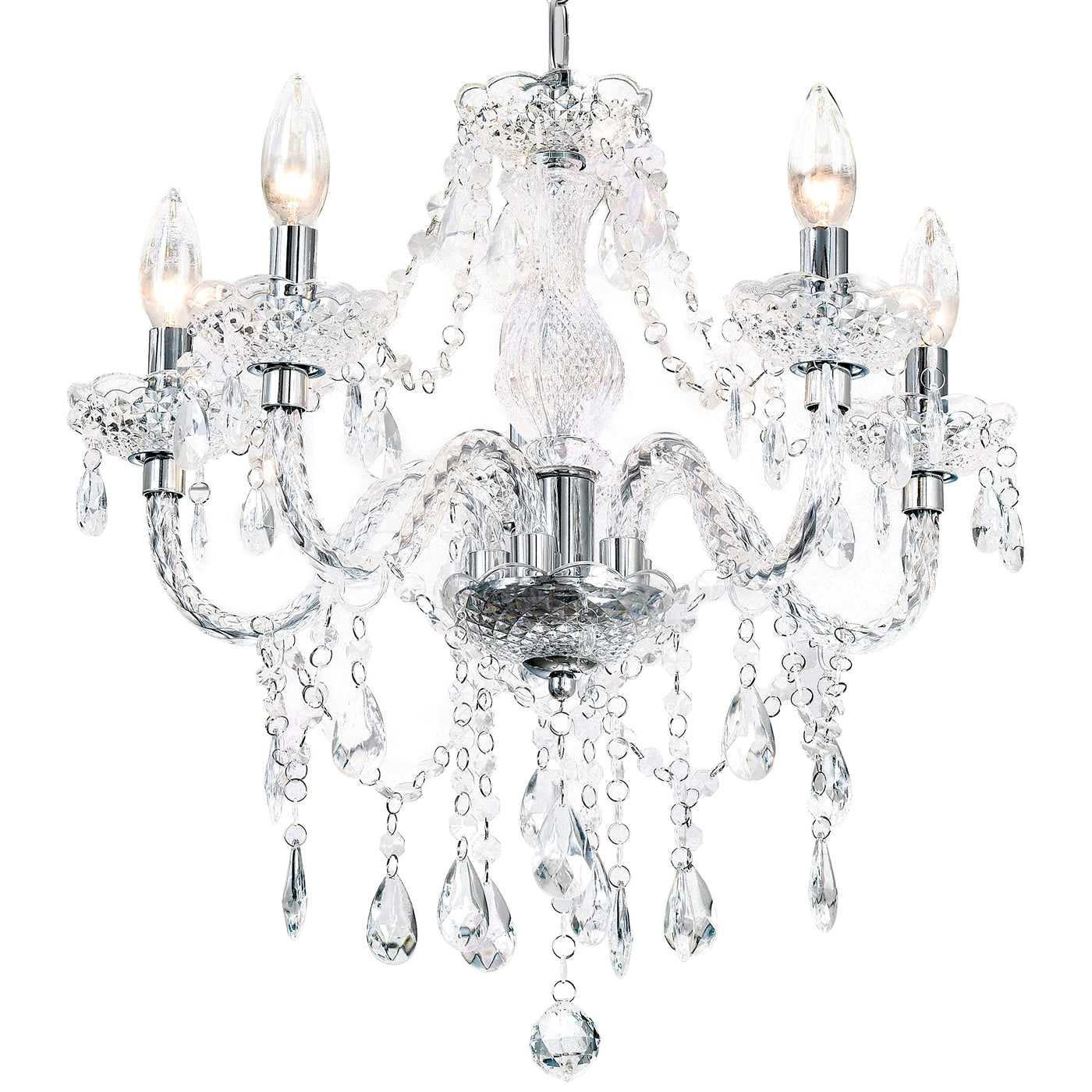 PAPAYA Modern Chrome Beaded Hanging Chandelier Shades (W8.7 x H13), Beads Pendant Shade with Acrylic Crystal, Ceiling Chandelier Beaded Lampshade for Wedding Party Event Home Decoration Backdrop Bliss