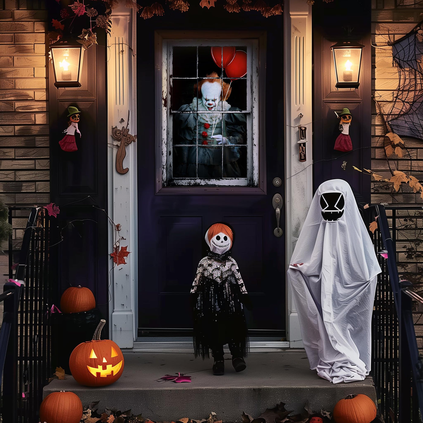 Halloween Horror Curtain Window Cover Decorations Scary Window Door Cover Backdrop Bliss