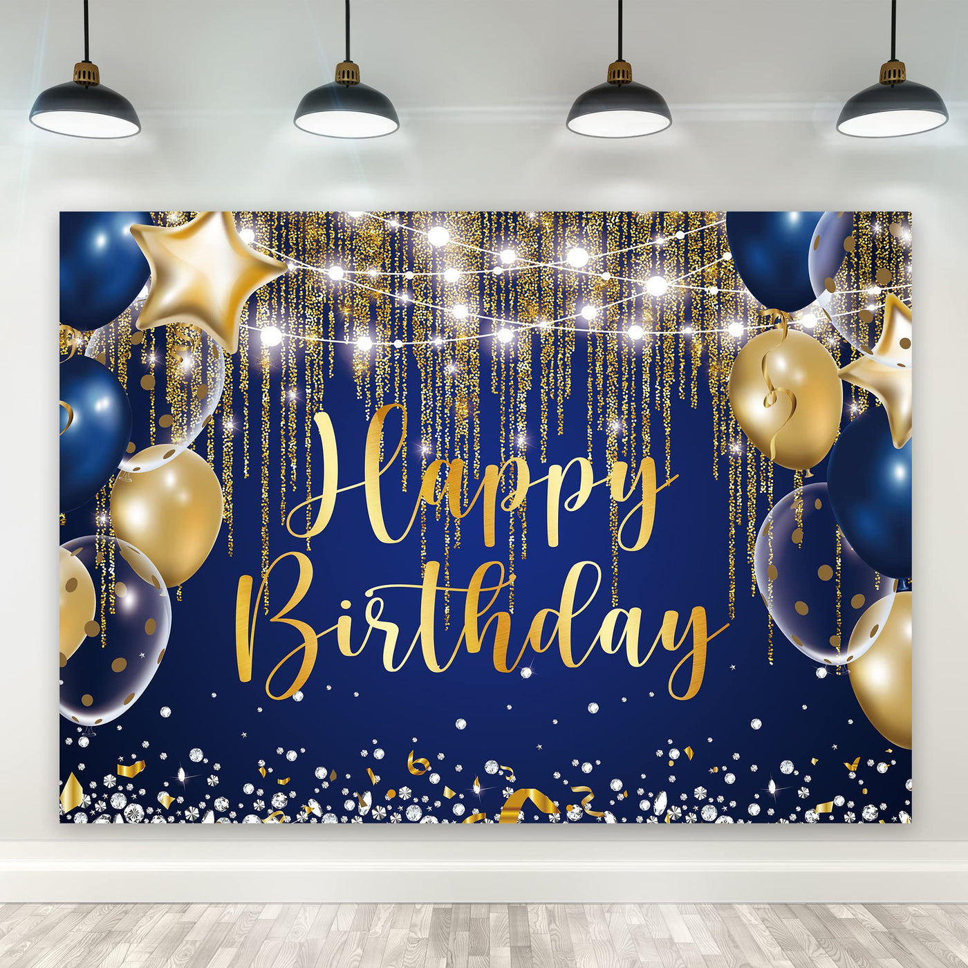 Riyidecor Royal Navy Blue Silver Happy Birthday Backdrop Party Decorations for Men Boys 7Wx5H Feet Polyester Fabric Balloon Diamond Sparkle Bday Photography Background Decor Banner Studio Photo Shoot - Backdrop BlissRiyidecor Royal Navy Blue Silver Happy Birthday Backdrop Party Decorations for Men Boys 7Wx5H Feet Polyester Fabric Balloon Diamond Sparkle Bday Photography Background Decor Banner Studio Photo Shoot