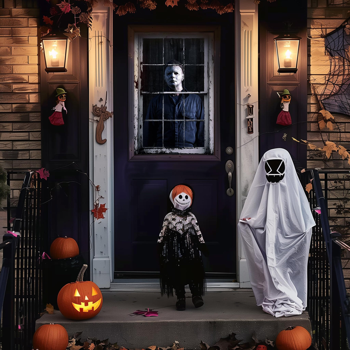 Halloween Horror Curtain Window Cover Decorations Scary Window Door Cover Backdrop Bliss