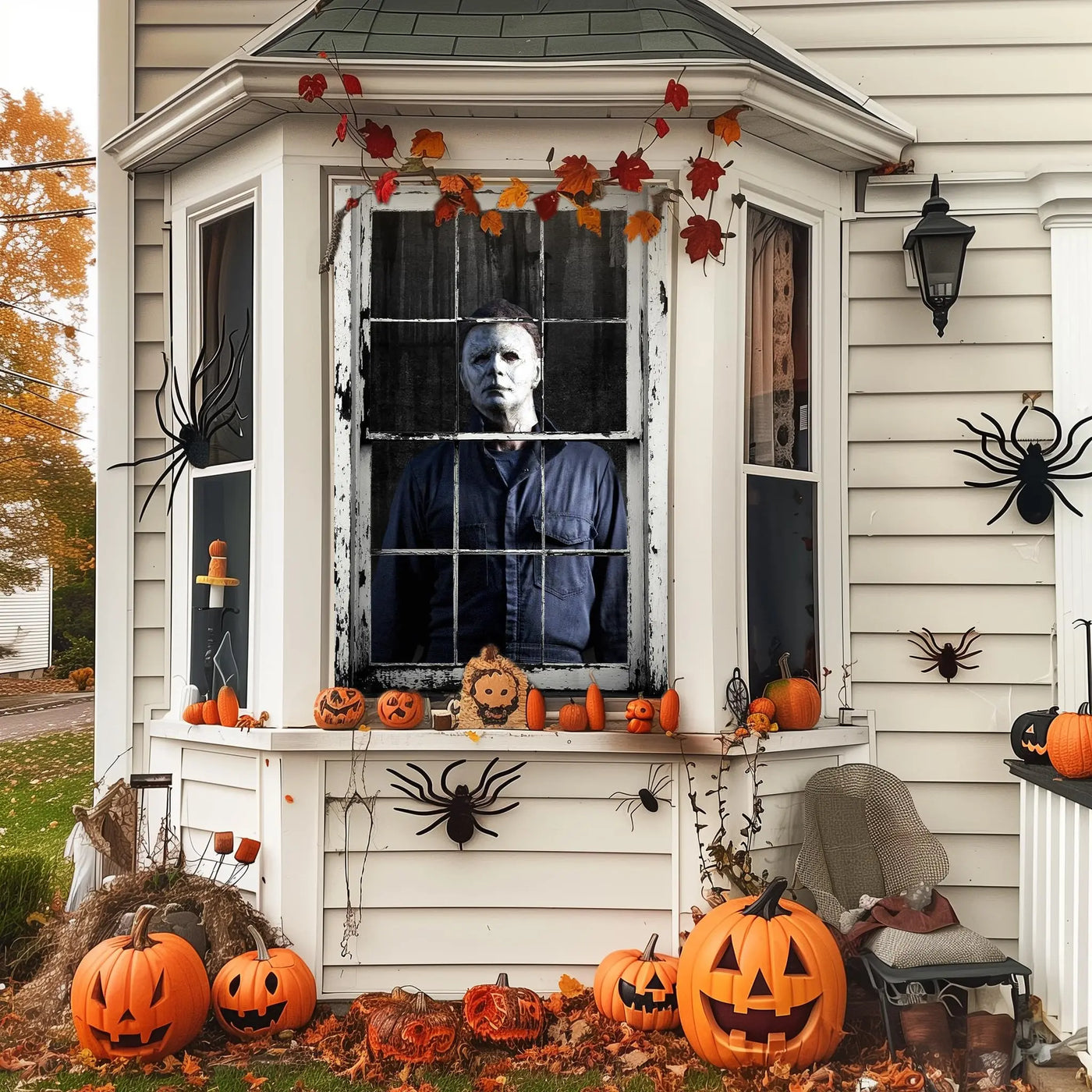MCJC Halloween Horror Curtain, Halloween Decoration，Window Door Cover - Backdrop BlissMCJC Halloween Horror Curtain, Halloween Decoration，Window Door Cover