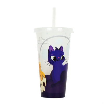 720ml Plastic Sippy Cup Halloween Luminous Straw Cup Backdrop Bliss