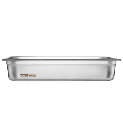 6 Pack Hotel Pans, Full Size Anti-Jam Steam Pan, 0.8mm Thick Stainless Steel Restaurant Steam Table Pan, 4-Inch Deep Commercial Table Pan, Catering Storage Food Pan, For Industrial  Scientific - Backdrop Bliss