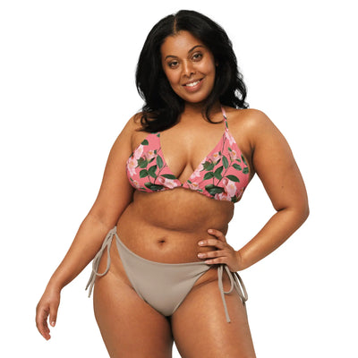 All - over print recycled string bikini top - Backdrop BlissAll - over print recycled string bikini top