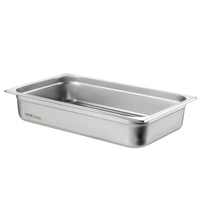 6 Pack Hotel Pans, Full Size Anti-Jam Steam Pan, 0.8mm Thick Stainless Steel Restaurant Steam Table Pan, 4-Inch Deep Commercial Table Pan, Catering Storage Food Pan, For Industrial  Scientific - Backdrop Bliss