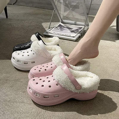 Cotton Slippers Women's Autumn And Winter Non - slip Soft Sole Platform Heel - Backdrop BlissCotton Slippers Women's Autumn And Winter Non - slip Soft Sole Platform Heel