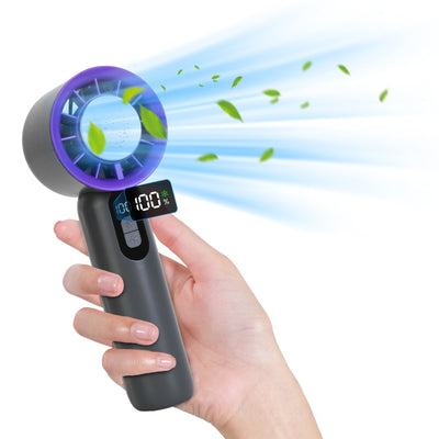 One Hundred Speed Handheld Fan With Ice Cooler High Speed Turbo Fan 3000mAh Rechargeable Hand Fan With LCD Display For Travel Camping Beach Outdoor - Backdrop BlissOne Hundred Speed Handheld Fan With Ice Cooler High Speed Turbo Fan 3000mAh Rechargeable Hand Fan With LCD Display For Travel Camping Beach Outdoor