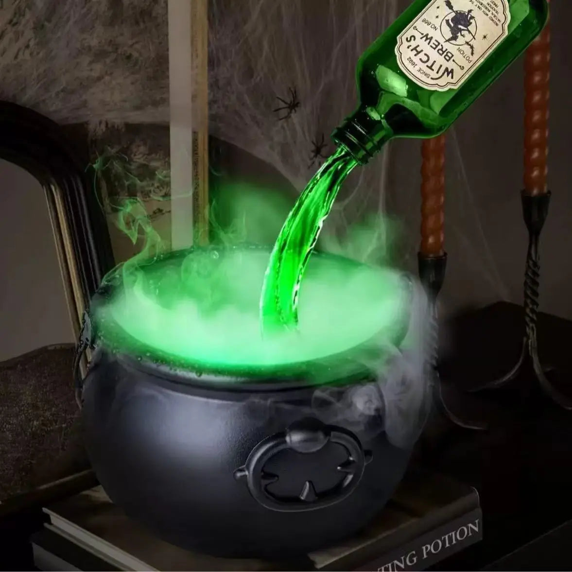 Halloween Black Wizard Bowl Magic Float Bottle And Diffuser Indoor Home Bar Magic Party Horror Ghost Props Halloween Decoration Backdrop Bliss